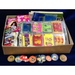 Trade cards/giveaways, selection of items inc. sweet wrappers, Tazo's, packets, cards, Golden Wonder