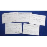 Football, 5 wartime appointment postcards for officials, four issued by Stoke City FC for matches