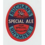 Beer label, Buchan's, Rhymney, Wales, Special Ale, v.o, 75mm, (some marks to back, front gd) (1)