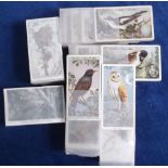 Cigarette cards, 5 bird-related sets, Gallaher, Birds, Nests & Eggs, (100 cards), Carreras, Birds of