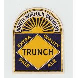 Beer label, North Norfolk Brewery, Trunch Pale Ale, tombstone, (65mm) (vg) (1)