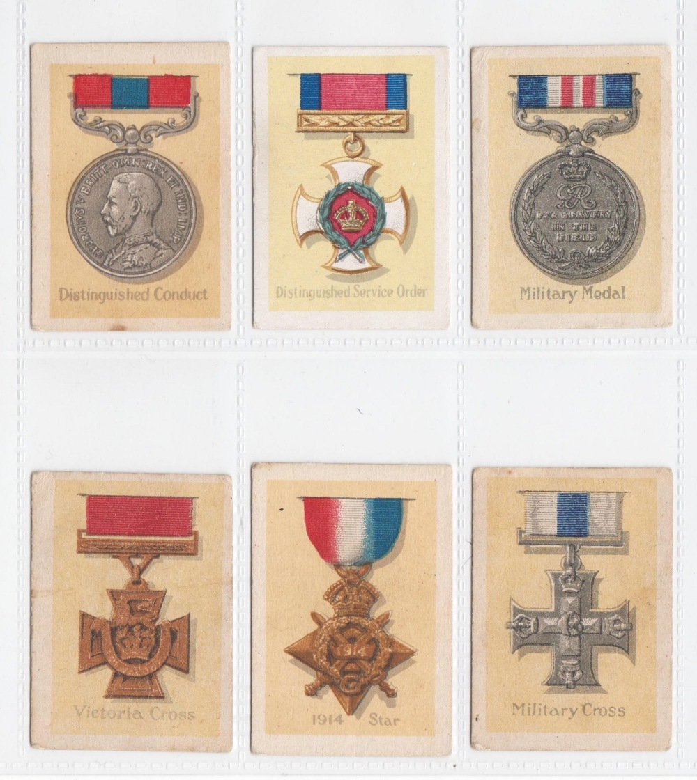 Trade cards, Robertson's, Medals, 6 cards, 1914 Star, Distinguished Conduct Medal, Distinguished