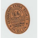 Beer label, Cleator Moor Brewing Co, Limited, Guinness's Extra Stout, v.o, (hinge mark to back)