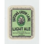 Beer label, Dutton's Blackburn Brewery Limited, Blackburn, Dutton's Green Label, Light Ale, v.r, (