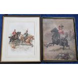 Military, Harry Payne, two framed & glazed prints, 'Charge of the 1st Life Guards at Waterloo,