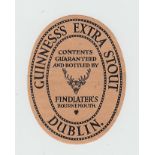 Beer label, Findlater's Bournemouth, Guinness's Extra Stout, 85mm v.o, (gd)