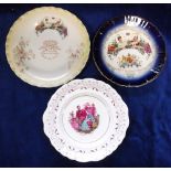 Commemorative Ware, Victoria & Albert, a Sunderland lustre commemorative plate with transfer-printed