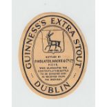 Beer label, Findlater, Mackie & Co Ltd, Guinness's Extra Stout, small v.o, 68mm, scarce (gd/vg)