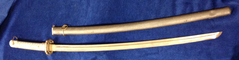 Militaria, WW2 Imperial Japanese Army NCO katana (shin gunto) sword, Kokura Arsenal stamped markings