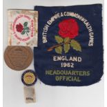 Commonwealth Games, 1962, Perth, Australia, bronze participation medal plus England Headquarters