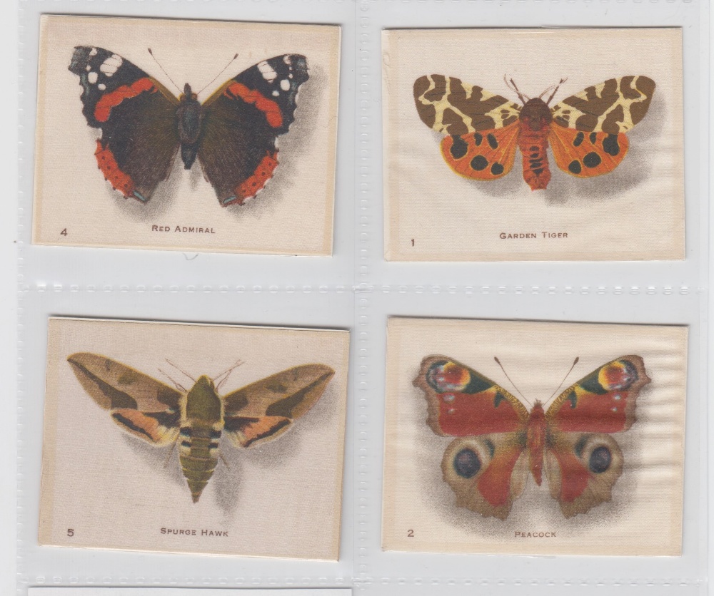 Tobacco silks, Anon, Butterflies & Moths, 'M' size (set, 50 silks) (vg)