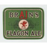 Beer label, Brain's, Cardiff, Flagon Ale, large v.r, scarce (vg)