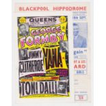 Entertainment, George Formby, Blackpool Hippodrome advert flyer/booking form for George Formby, 25