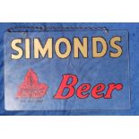 Breweriana, H. & G. Simonds, a perspex, transfer printed, advertisement signed 'Simonds Beers'