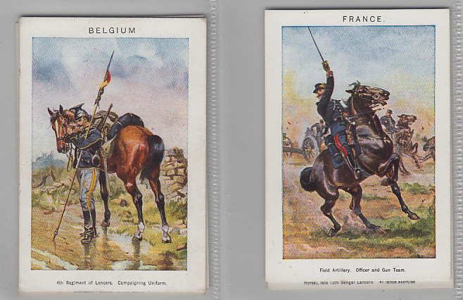 Cigarette cards, Player's, Allied Cavalry, 'X' size, (set, 10 cards) (vg)