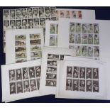 Proof sheets, selection of 12 proof sheets all containing images from Sporting sets, mostly Player's