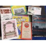 Ephemera, mixed selection of books, maps, vintage newspapers, sheet music, first day covers etc,