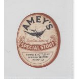 Beer label, Amey's, Petersfield, Swallow Brand Special Stout, v.o 73mm high, scarce, (worn) (1)