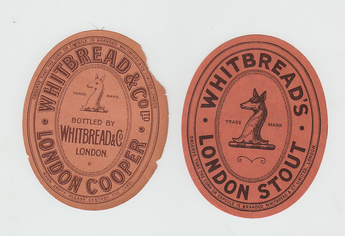 Beer labels, Whitbread & Co Ltd, London, London Cooper (sl edge damage) & London Stout (vg) , one