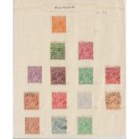 Stamps, Australia, George 5th heads, 14 mint & used stamps on album page with values to 1/4d,