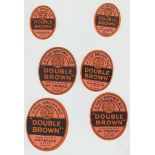 Beer labels, Whitbread & Co Ltd, London, 6 different size v.o's for Double Brown, (one with paper