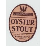 Beer label, Chesham Brewery Ltd, Chesham, Oyster Stout, v.o, pre Chesham Brackley, scarce (gd) (1)