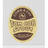 Beer label, Cobb & Co, (Breweries) Ltd, Margate, Tom Cobb Stout, v.o, (vg) (1)