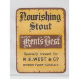 Beer label, George Beer & Rigden, 'Kent's Best', Nourishing Stout label brewed for R E West & Co,