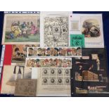 Ephemera, selection, 1830's onwards inc. a few scraps, some satirical/humorous prints (3), some