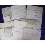Ephemera, P. Jones Collection, a selection of 25, 18th century & later, indentures & documents on
