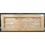 Good John Pearson Arts & Crafts rectangular copper plaque dated 1900, depicting three medieval ships