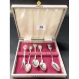 Five continental silver souvenir teaspoons, weight 47gms approx