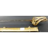 George IV Officer's light cavalry sword, the brass hilt with royal cypher, the blade with etched