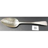 George III Edinburgh provincial silver Old English pattern table spoon, possibly later drilled