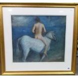 PHILIP WHICHELO (1905-1990) Male nude riding a white horse. Pastel. 17.75' x 20.75'; Together with a