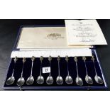 Good set of ten modern silver Limited Edition spoons 'The American Royal Family', made for the