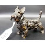 Austrian cold painted bronze model of a Scottie dog, width 3.5'