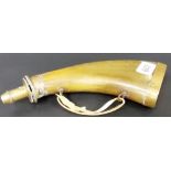 A horn brass mounted powder horn