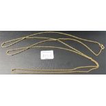 15ct gold long guard chain, marked 15ct, length 59', weight 37.5g approx