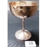 Edwardian silver stemmed champagne bowl, maker Rowlands & Frazer Regent Street, weight 3.5oz approx