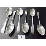 Set of 6 silver Old English pattern dessert spoons, maker G & S Co Ltd, London 1921, weight 10oz