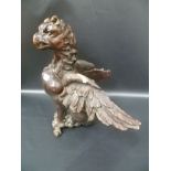 Good 19th Century carved walnut Griffin finial, height 20'