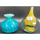 Two Mdina glass vases