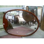 Edwardian shaped bevel edged wall mirror, height 36'