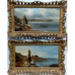 ATTRIBUTED TO THOMAS BUSH HARDY (1842-1897) St Andrews and the Frith Coast. A pair of oil on relined