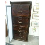 Edwardian oak filing cabinet with four drawers, width 21' x height 53'