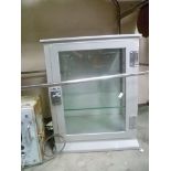 Industrial metal glazed cabinet, width 15.75'