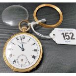 18ct open faced crown wind pocket watch, the dial signed 'Correct Meridian Watch Co' (af)