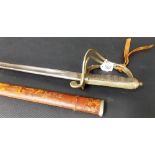 Early 20th Century Fenton Brothers Ltd Sheffield Officers sword with leather encased sheath