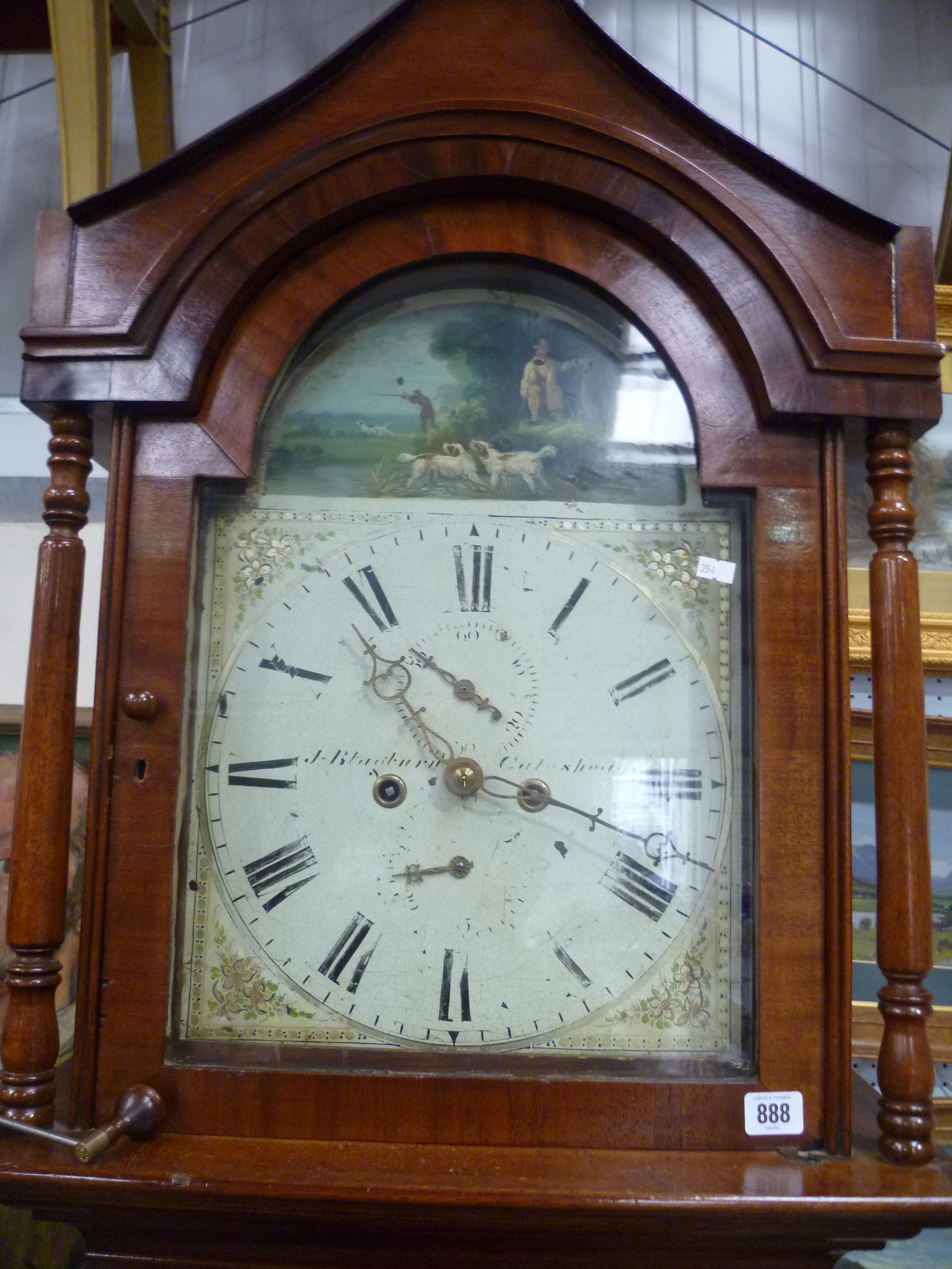 19th Century mahogany eight day long case clock, the painted enamel 13' dial signed J Blagburn - Bild 2 aus 2